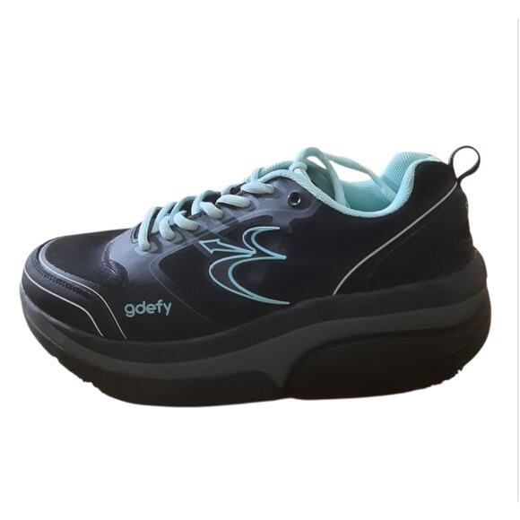 gdefy Gravity Defyer Womens Black and Green Comfort Fit Sneakers Size 9.5 - Picture 3 of 10